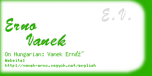 erno vanek business card